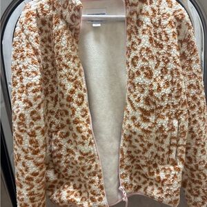 Girls Amazon Essentials Cream and Brown Jacket